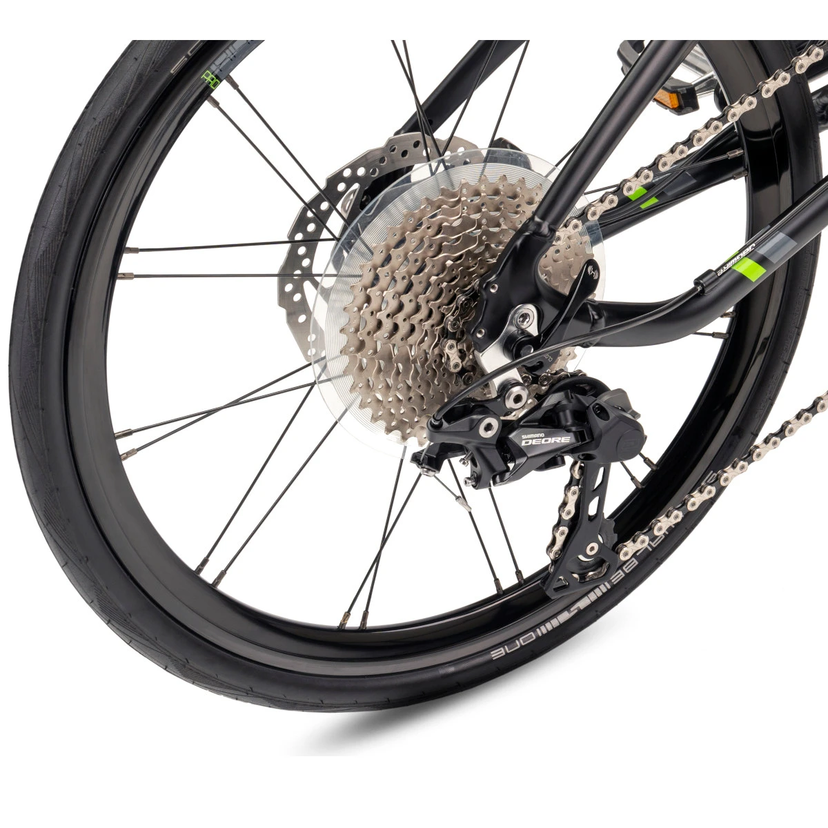 Tern Verge P10 - 20" Folding Bike - 2023 - Satin Black/grey/lime 7 Tern Verge P10 - 20" Folding Bike - 2023 - Satin Black/grey/lime - Afbeelding 5