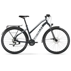 Ghost SQUARE TREKKING Essential - Dames Trekkingfiets - 2023 - Metallic Black / Urban Grey Matt