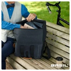 Basil Urban Dry Business Bagagetas - Charcoal Melee -Fiets Series Winkel basil urban dry business fahrradtasche 20 liter du6 1404805
