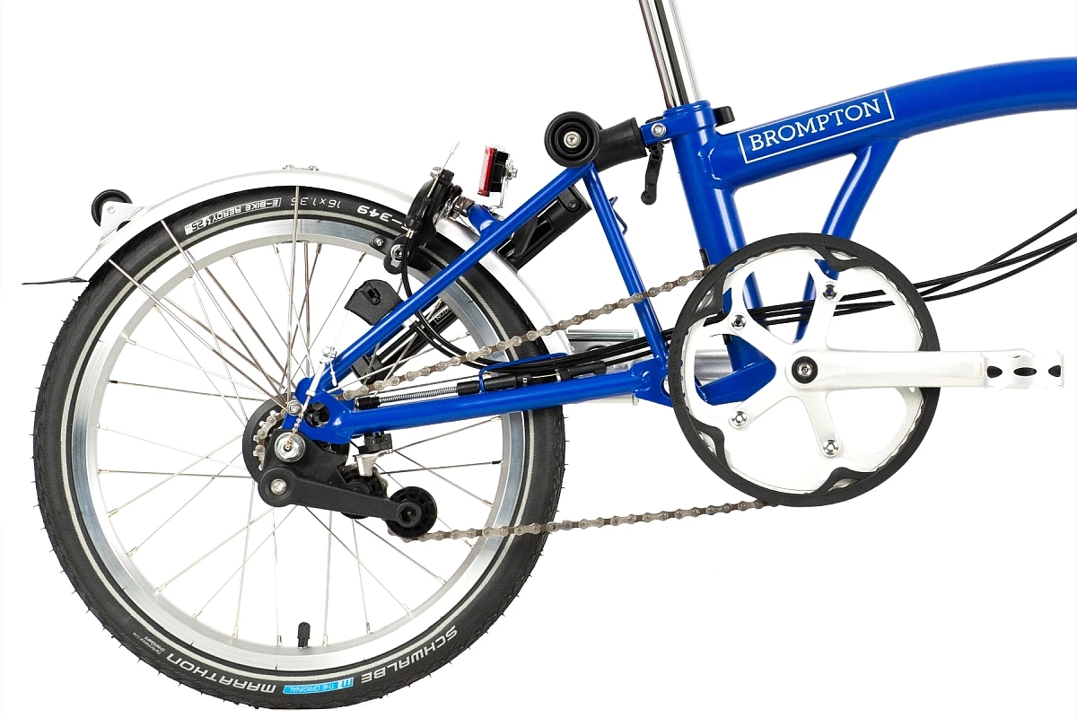 Brompton C Line Explore - 6-Speed - High Bar - Telescopic Seatpost - Dynamo - 16" Folding Bike - 2022 - Picadilly Blue Matt 6 Brompton C Line Explore - 6-Speed - High Bar - Telescopic Seatpost - Dynamo - 16" Folding Bike - 2022 - Picadilly Blue Matt - Afbeelding 4