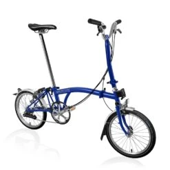 Brompton C Line Explore - 6-Speed - High Bar - Extended Seatpost - 16" Folding Bike - 2022 - Picadilly Blue Matt
