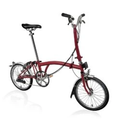 Brompton C Line Explore - 6-Speed - High Bar - Telescopic Seatpost - 16" Folding Bike - 2022 - House Red Matt