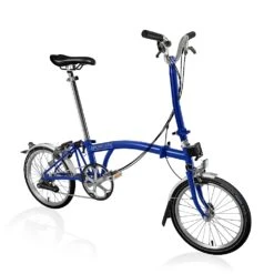 Brompton C Line Explore - 6-Speed - High Bar - Telescopic Seatpost - 16" Folding Bike - 2022 - Picadilly Blue Matt
