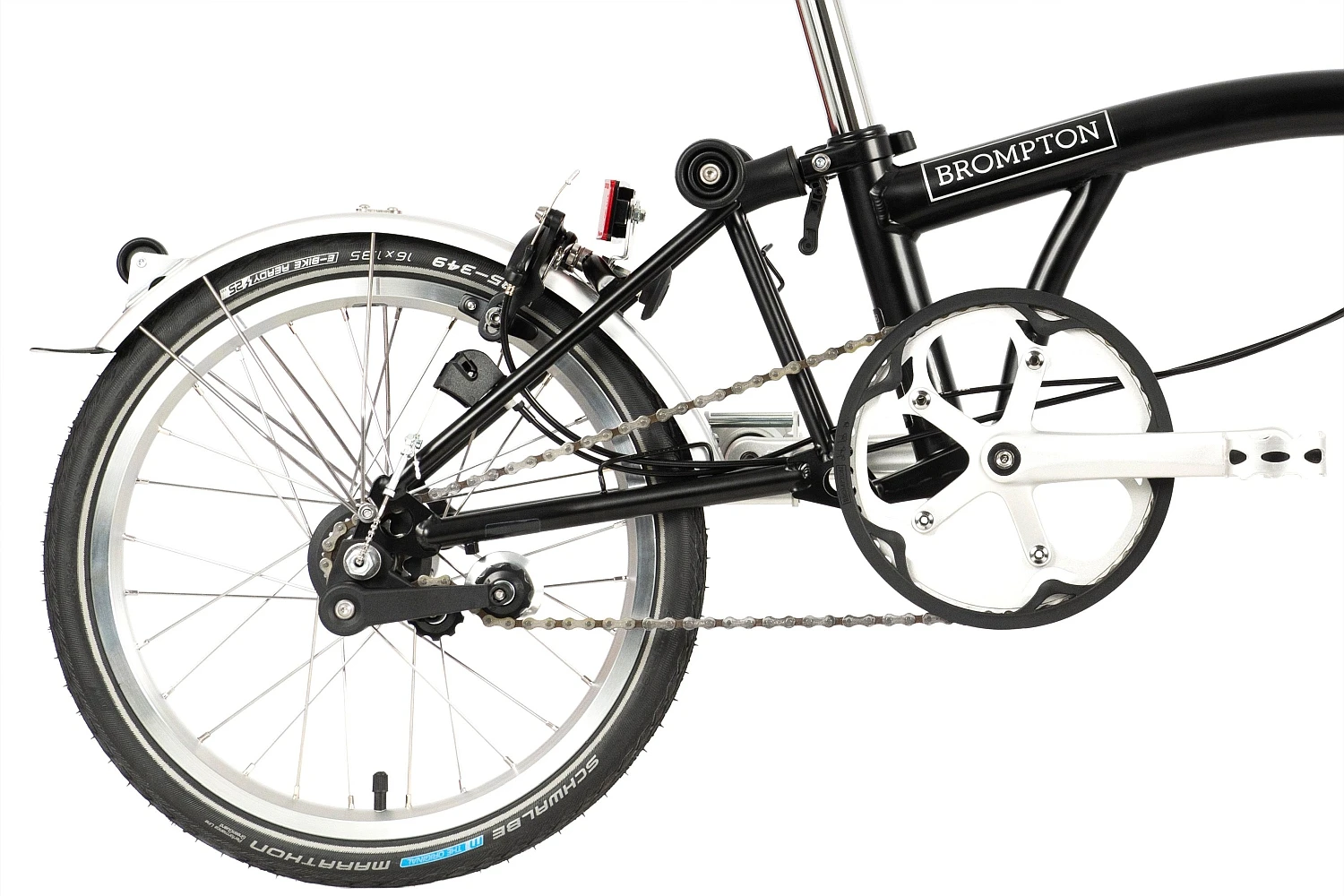 Brompton C Line Utility - 3-Speed - High Bar - Telescopic Seatpost - Dynamo - 16" Folding Bike - 2022 - Black Matt 6 Brompton C Line Utility - 3-Speed - High Bar - Telescopic Seatpost - Dynamo - 16" Folding Bike - 2022 - Black Matt - Afbeelding 4