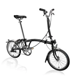 Brompton C Line Utility - 3-Speed - High Bar - Telescopic Seatpost - 16" Folding Bike - 2022 - Black Matt