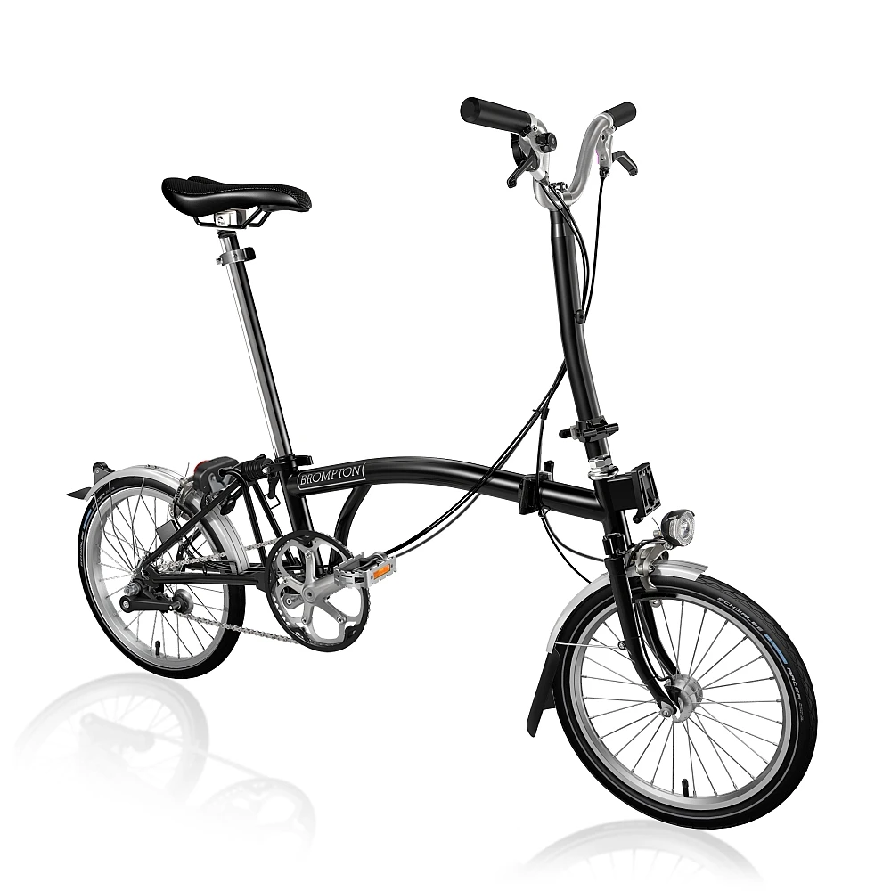 Brompton C Line Utility - 3-Speed - High Bar - Telescopic Seatpost - Dynamo - 16" Folding Bike - 2022 - Black Matt 3 Brompton C Line Utility - 3-Speed - High Bar - Telescopic Seatpost - Dynamo - 16" Folding Bike - 2022 - Black Matt