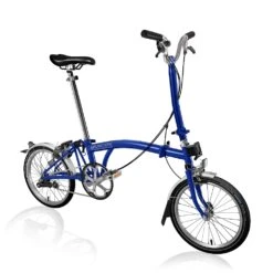 Brompton C Line Utility - 3-Speed - High Bar - Telescopic Seatpost - 16" Folding Bike - 2022 - Picadilly Blue Matt