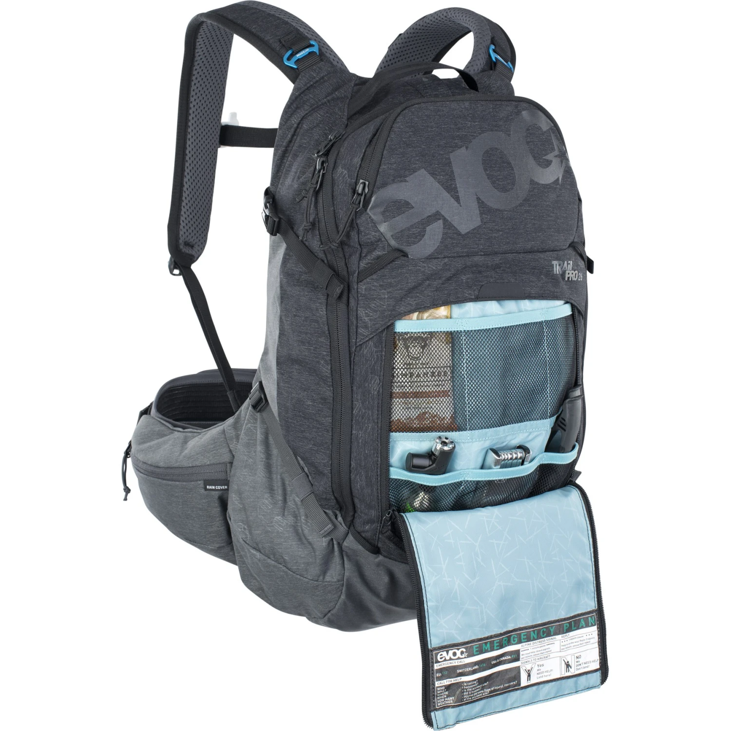 EVOC Trail Pro 26L Protector Backpack - Black/Carbon Grey 9 EVOC Trail Pro 26L Protector Backpack - Black/Carbon Grey - Afbeelding 7
