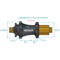 Extralite HyperBoost+ Rear Hub - 6-Bolt - 12x148mm - Shimano Micro Spline -Fiets Series Winkel extralite hyperboost dimensions 851413