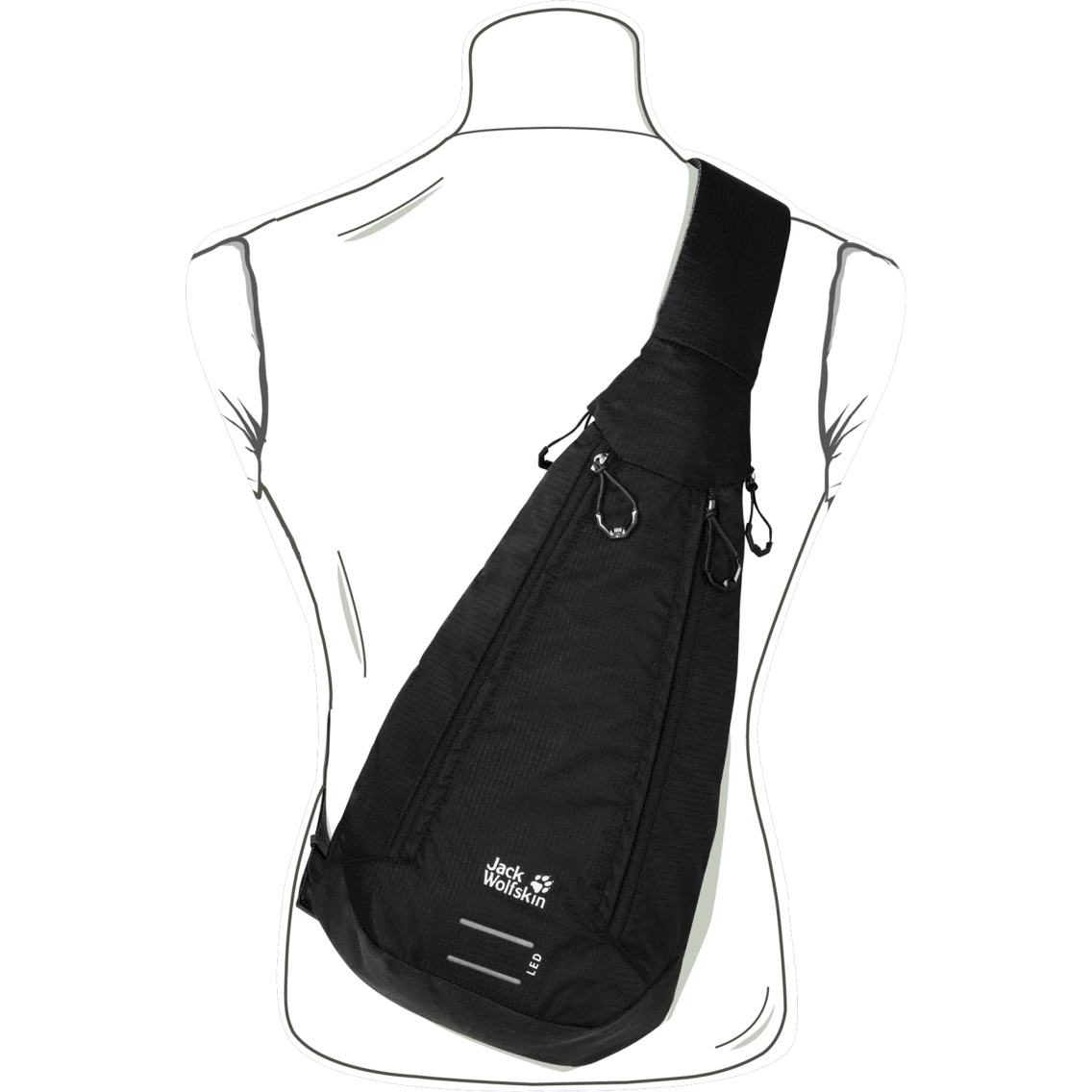 Jack Wolfskin Delta Bag Air Schoudertas - Zwart 6 Jack Wolfskin Delta Bag Air Schoudertas - Zwart - Afbeelding 4