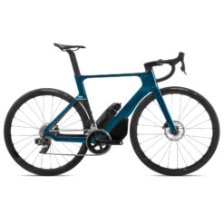 Orbea Orca Aero M31eLTD PWR - Rival ETap AXS Road Bike - 2022 - Metallic Boreal Blue (gloss) - Raw Carbon (matte)
